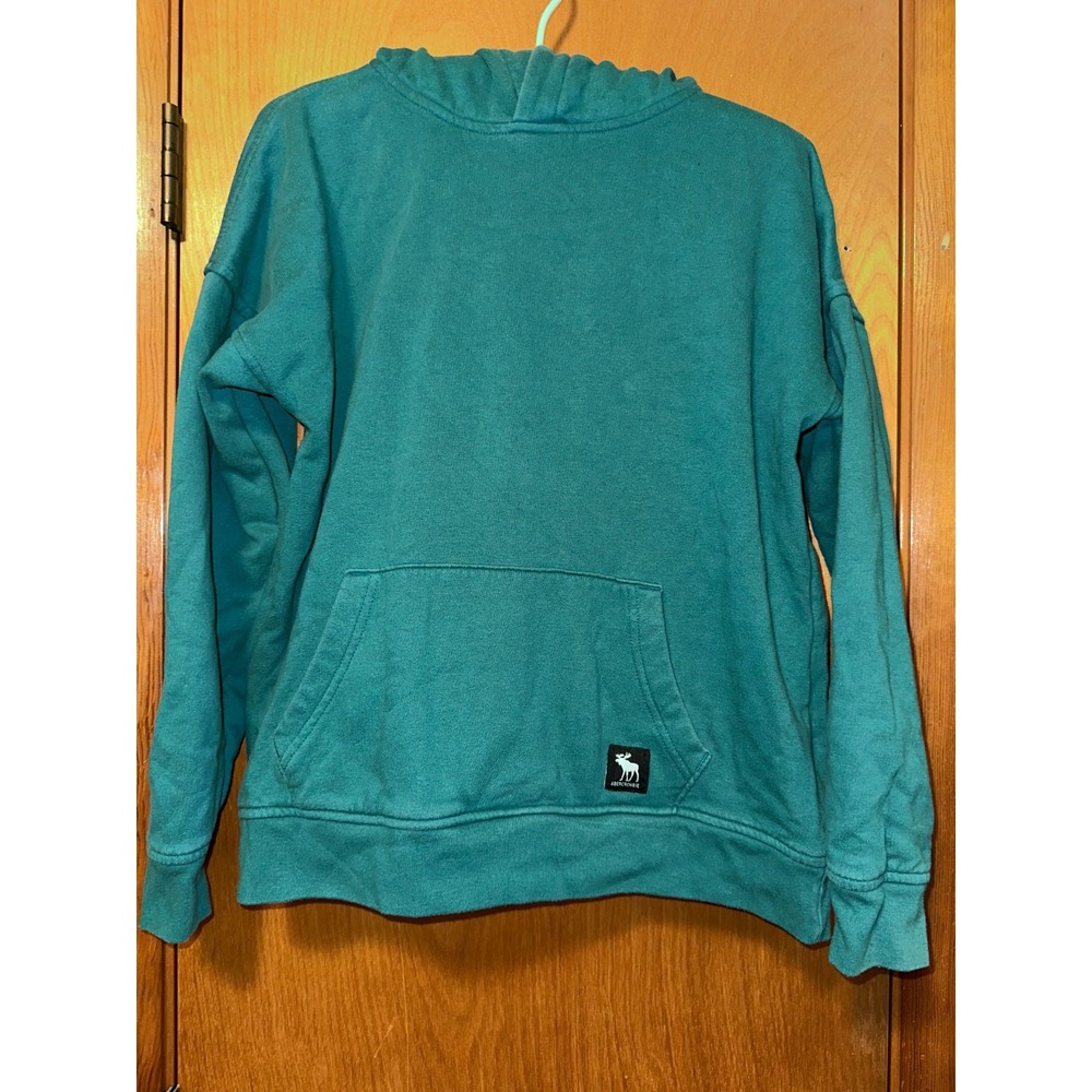 Abercrombie Kids Hoodie Green Teal Sweater Pocket Sweatshirt Size 13-14
